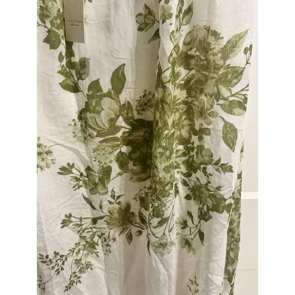 Calypso St Barth White Green Floral Maxi Skirt Sz M, Boho Gypsy Cottagecore NWT - Picture 2 of 10